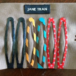 Brand New Colorful Jane Tran Metal Hair Barrettes